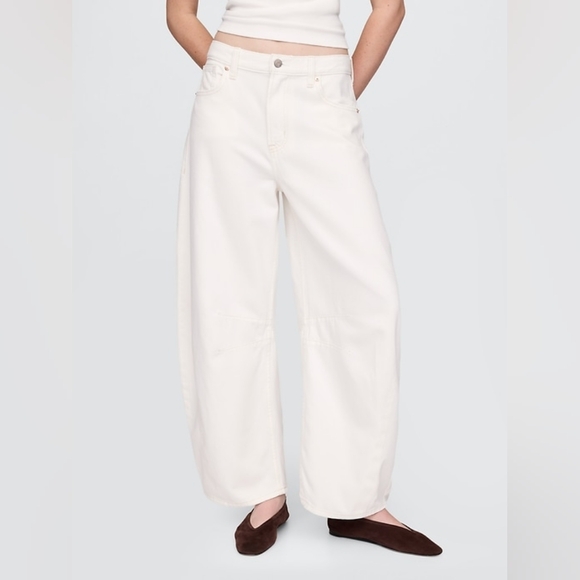 GAP Pants - Gap High Rise UltraSoft Horseshoe Jeans New Off White 28p 6p